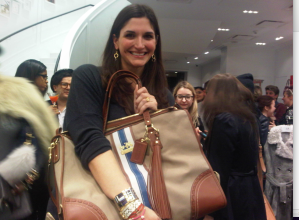 Emily from Fashion Foie Gras with her Coach bag